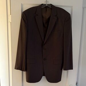 Banana Republic Men's Brown Suit w/Light Blue Pinstripe Jacket 44R Pants 36/30